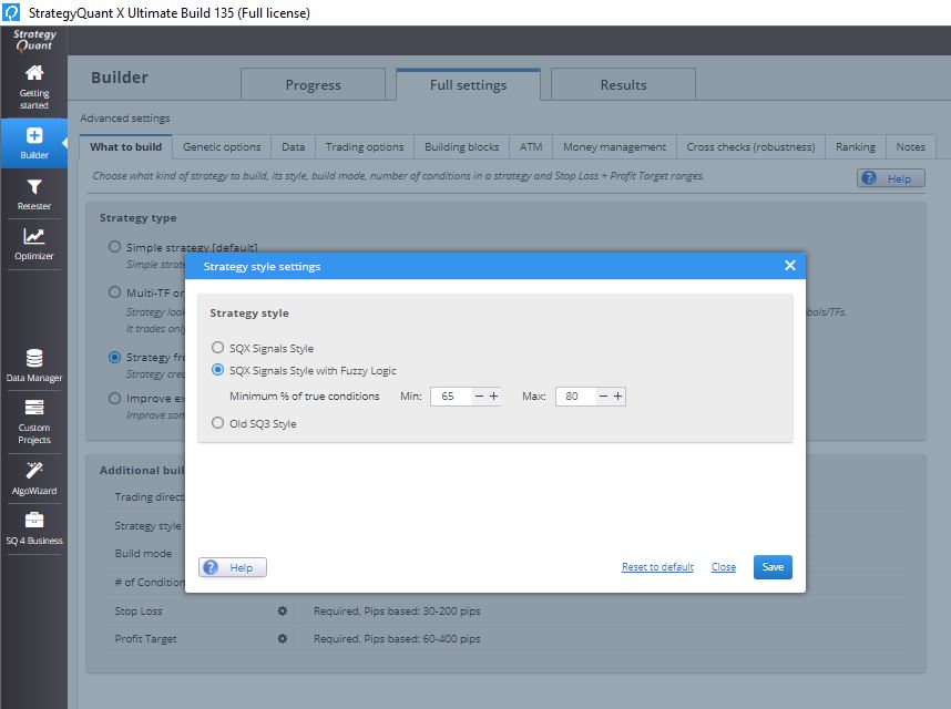 StrategyQuant - X Ultimate Build 135 - Fuzzy Logic - Quant-Bot - Advanced & unique features