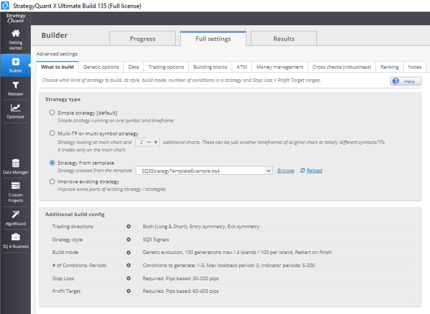 StrategyQuant - X Ultimate Build 135 - Strategy Generator - Quant-Bot - Advanced & unique features